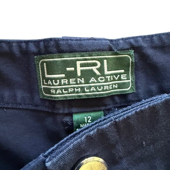 Lauren Ralph Lauren Womens Navy Capri Pants Size 12 Cotton/Elastane Blend - Picture 3 of 7